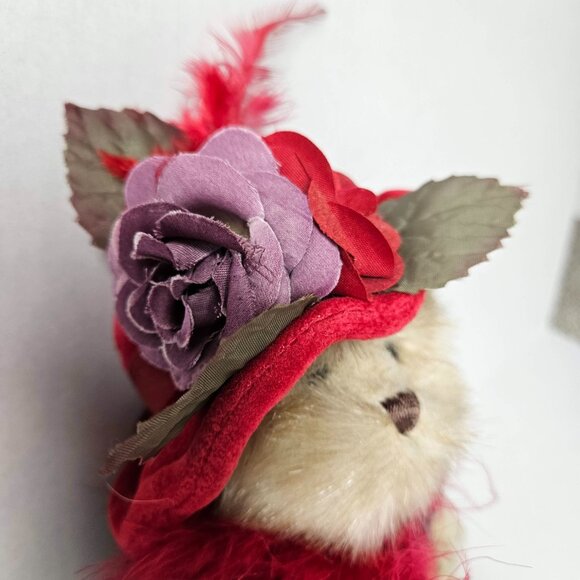 The‎ Bearington Collection "Duchess of Plume" Jointed Teddy Bear Red Hat Society - Picture 3 of 9